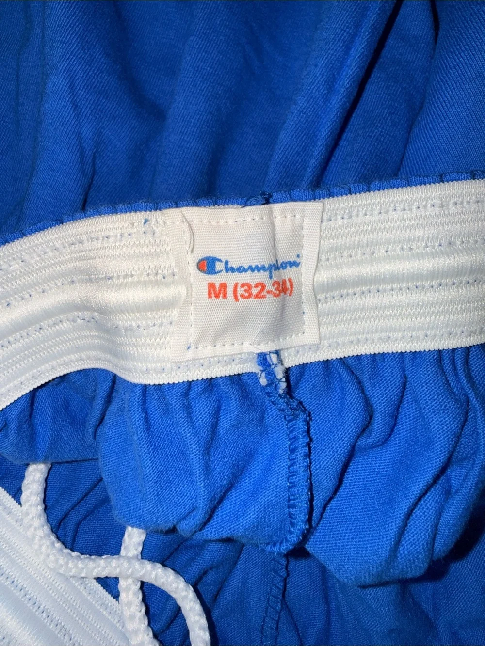 Authentic Champion Men's Royal Blue Athletic Cotton Shorts with Logo